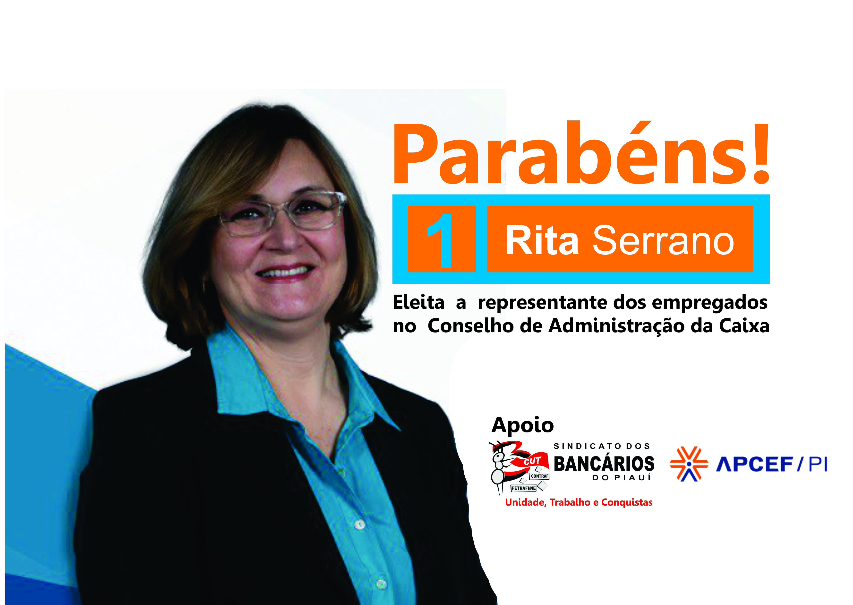 Chapa 1 vence e Rita Serrano é a nova representante dos empregados no CA da Caixa